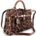 Оригинальная женская сумка из настоящего меха козы Leopard
