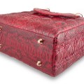 Оригинальная красная женская сумка из настоящей кожи питона