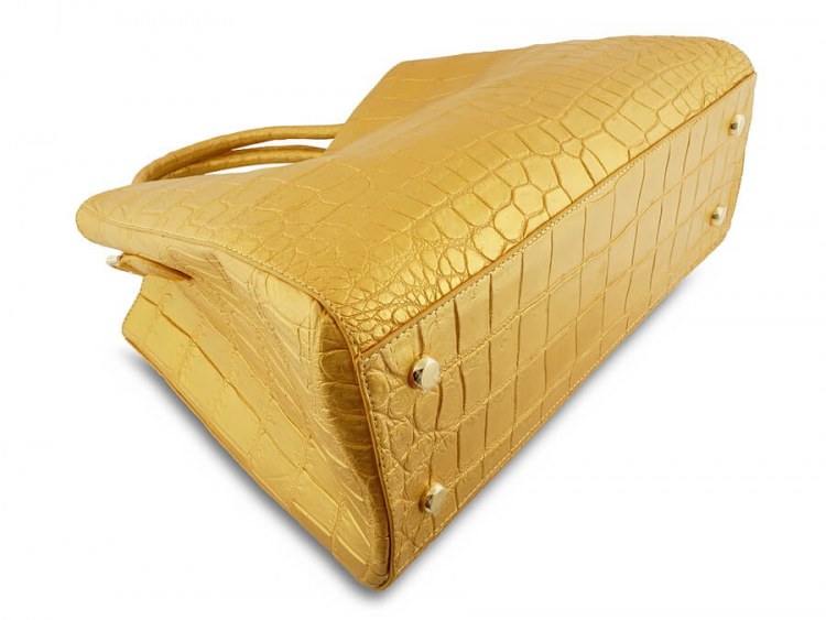 Эксклюзивная женская сумка из настоящей кожи крокодила GOLD