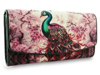 Кошелек из кожи ската с павлином
