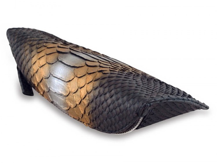 Модный футляр для очков на молнии из натуральной кожи питона