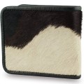 Оригинальный кошелек из кожи с настоящим коротким мехом коровы